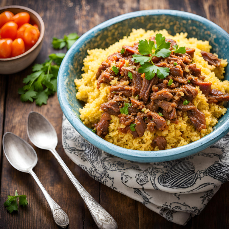 Cuscuz com Carne Desfiada 7 Cuscuz com Carne Desfiada