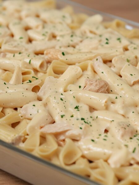macarronada de frango com creme de leite