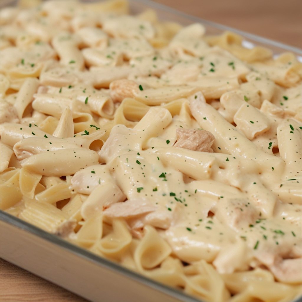 macarronada de frango com creme de leite