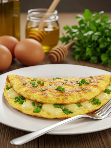 Omelete Cremoso com Queijo e Ervas