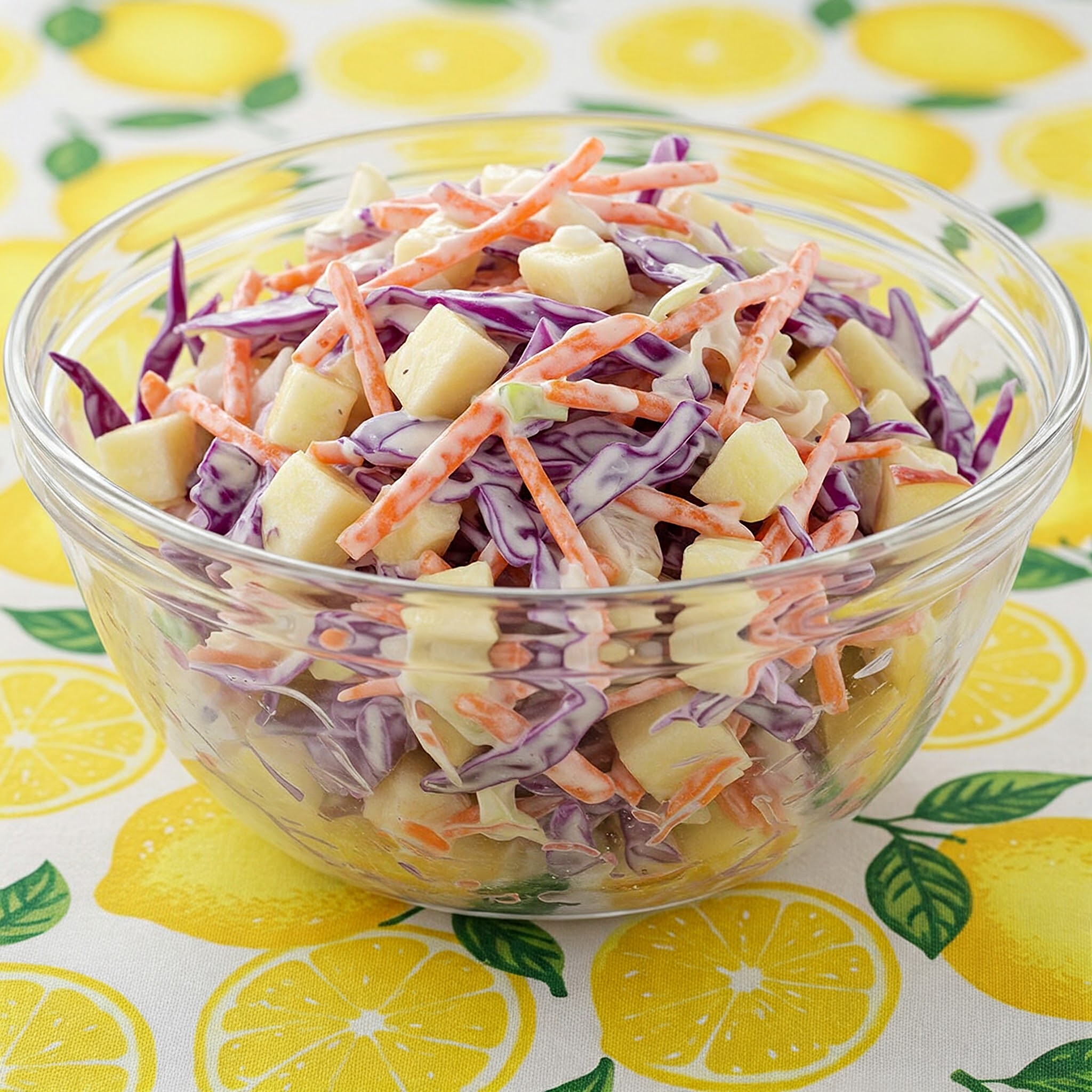 Salada de Repolho Roxo Cenoura Maca e Molho de Iogurte