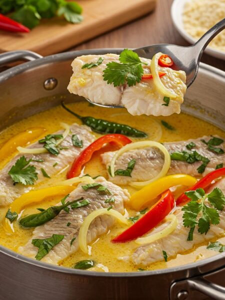 Filé de Peixe ao Leite de Coco