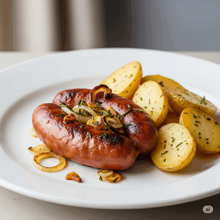 Linguiça Assada com Batatas 4 Linguiça Assada com Batatas