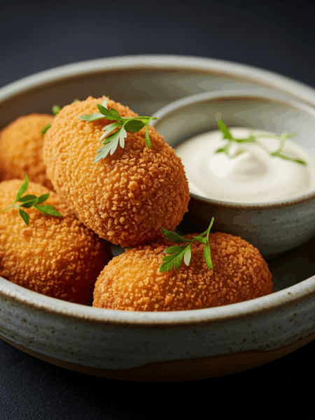 Bolinho de Aipim com Linguiça