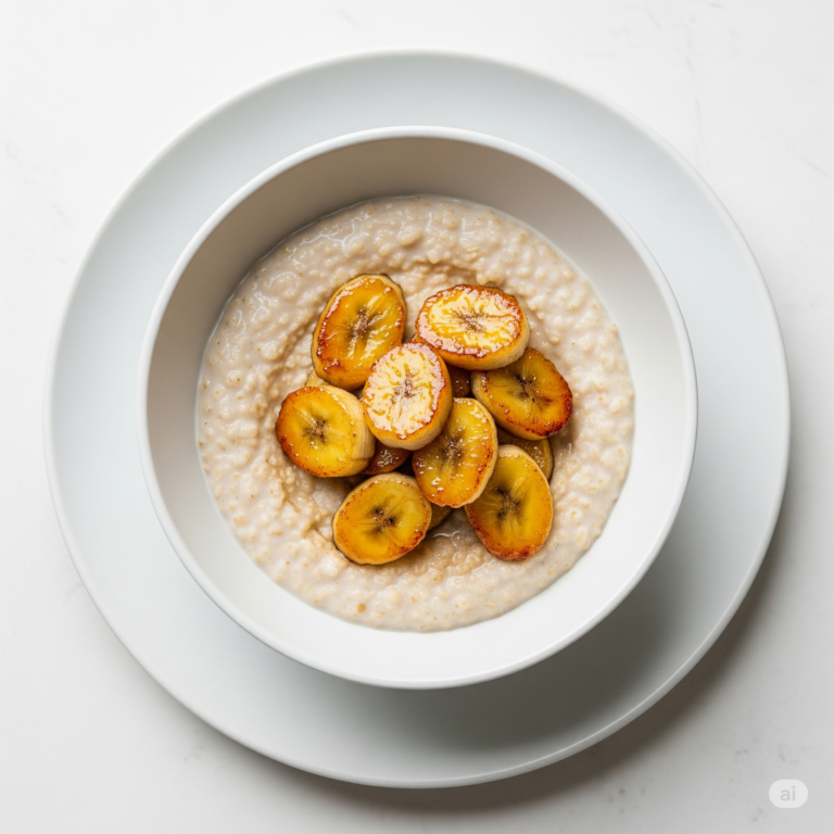 Mingau de Aveia com Banana Caramelizada 12 Mingau de Aveia com Banana Caramelizada