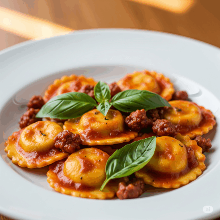 Ravioli com Molho Branco de Calabresa Cremosa 9 Ravioli com Molho Branco de Calabresa Cremosa