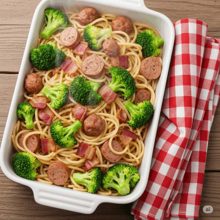 Macarrão com Brócolis, Linguiça e Bacon 9 Macarrão com Brócolis, Linguiça e Bacon