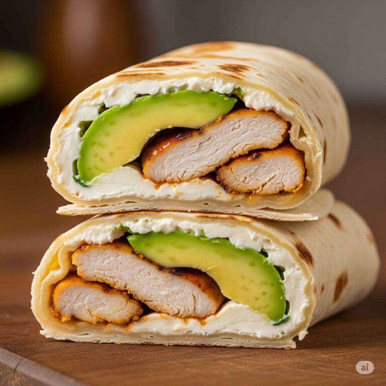 Wrap Saudável de Frango com Pasta de Avocado