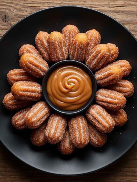 Minichurros simples com doce de leite