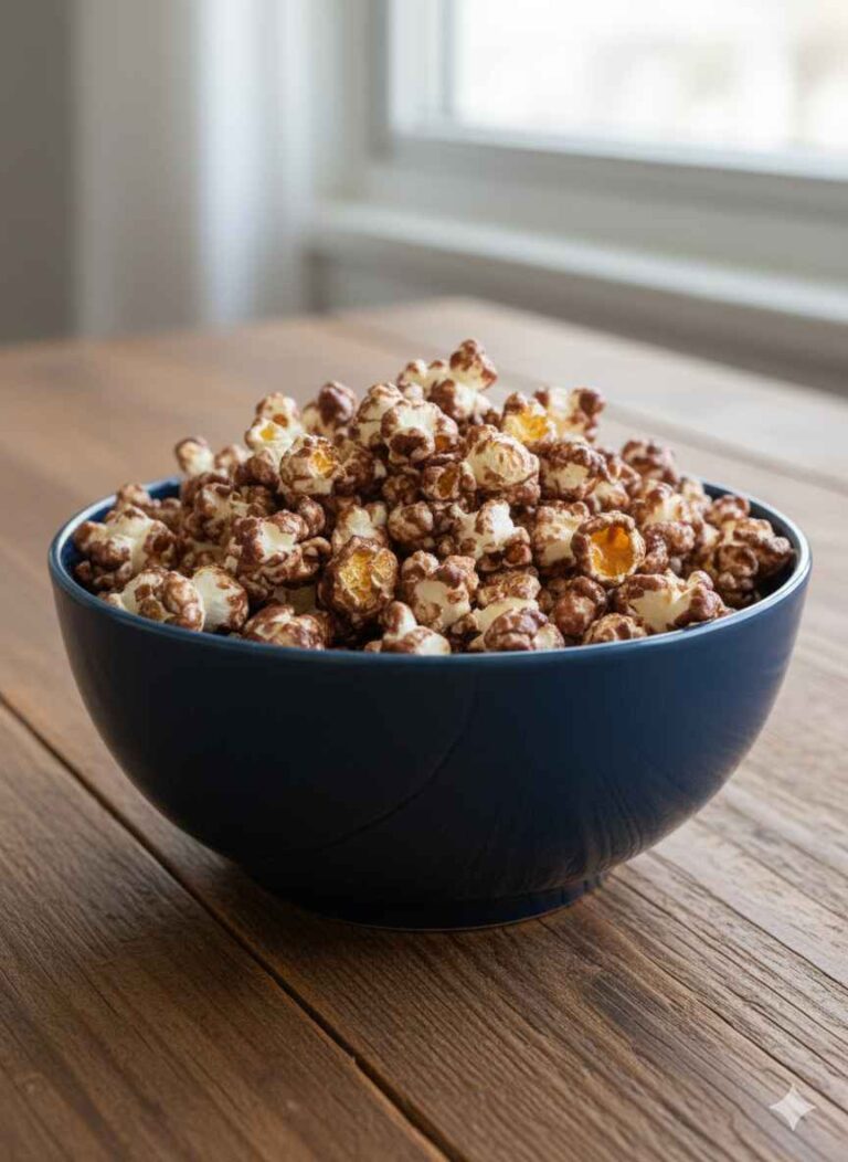 Pipoca com chocolate fácil e crocante