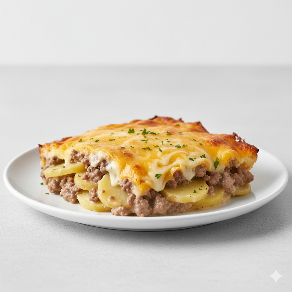 Bolo de batata com carne moída