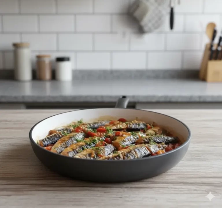 Sardinha assada com tomate ao forno