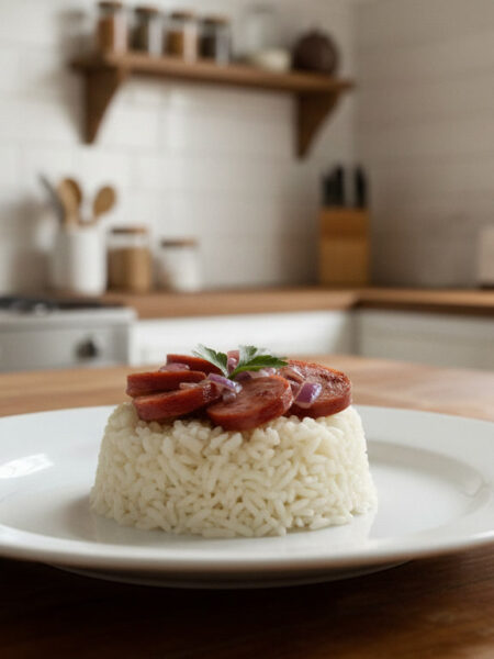 Arroz com calabresa