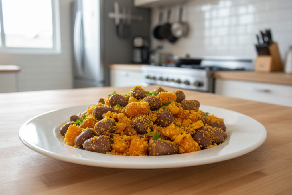 Farofa de Coraçãozinho de Frango de Boteco