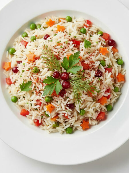 Arroz de Natal colorido e delicioso