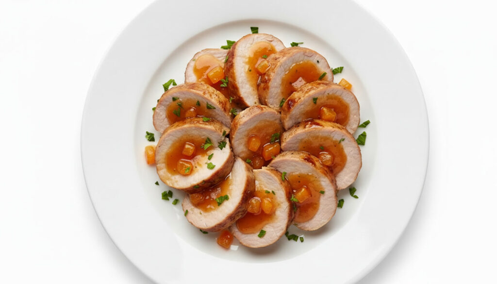 Filé-mignon suíno com molho de damasco