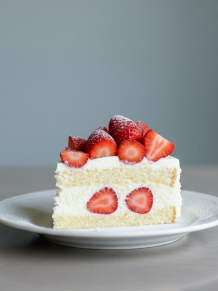 Torta gelada de leite ninho com morango