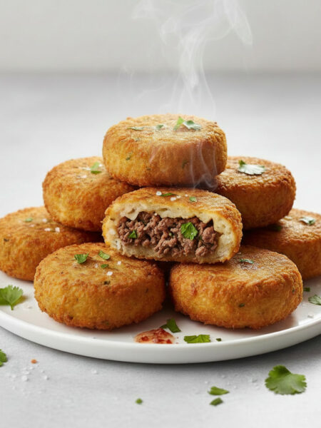 Bolinho de aipim com carne