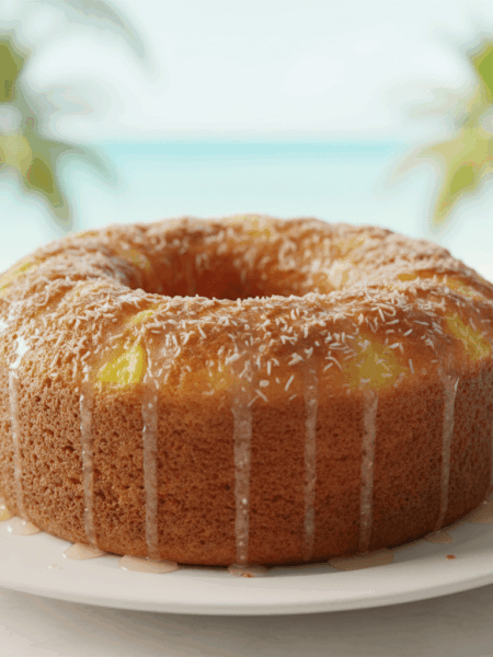Bolo de abacaxi com cocada