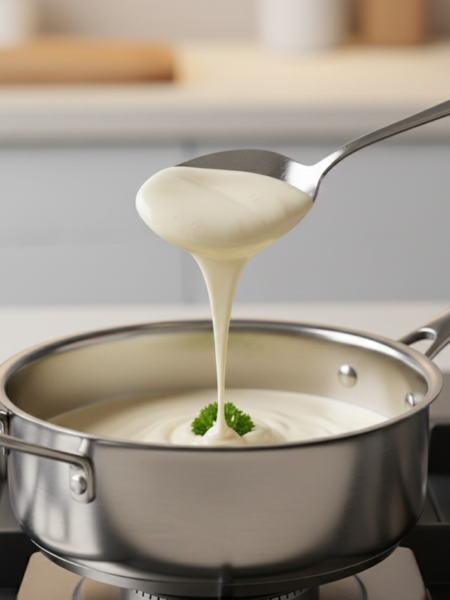 Molho branco simples para macarrão com creme de leite