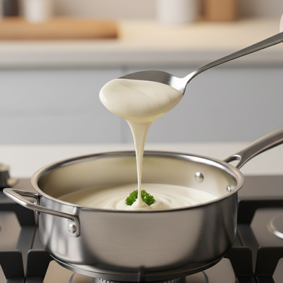 Molho branco simples para macarrão com creme de leite