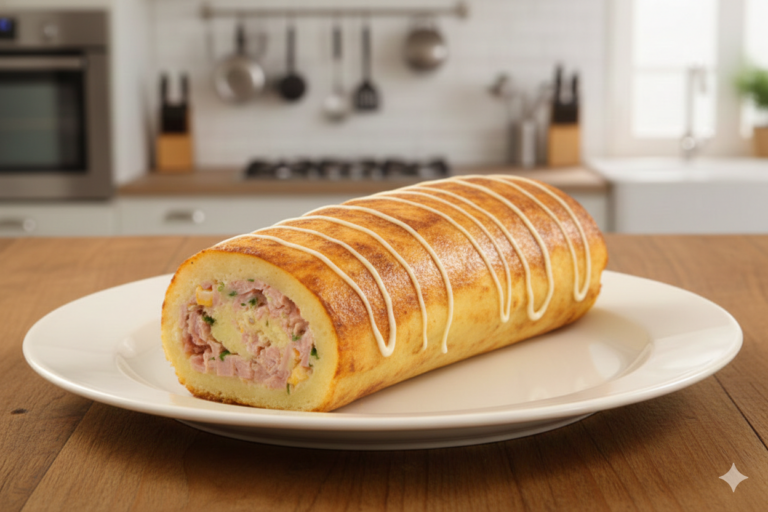 Rocambole de Batata Recheado Cremoso