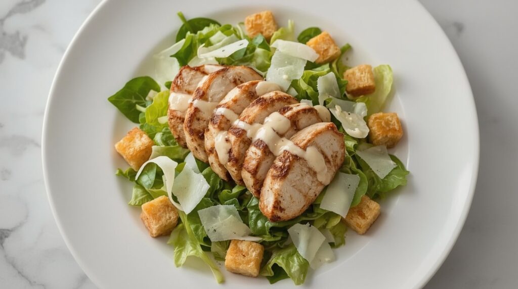 Salada Caesar com frango grelhado
