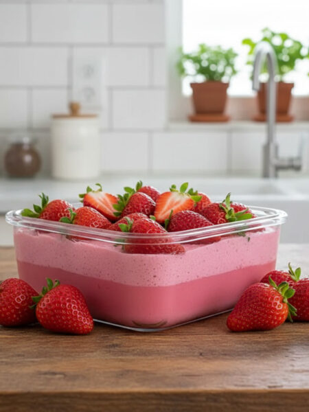Sobremesa gelada de morango