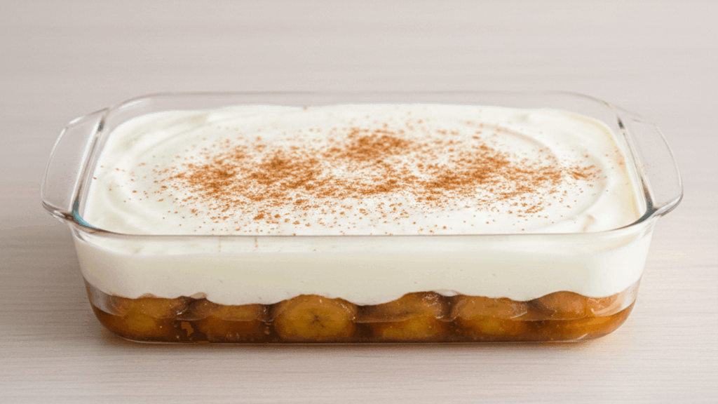 banana caramelada na travessa
