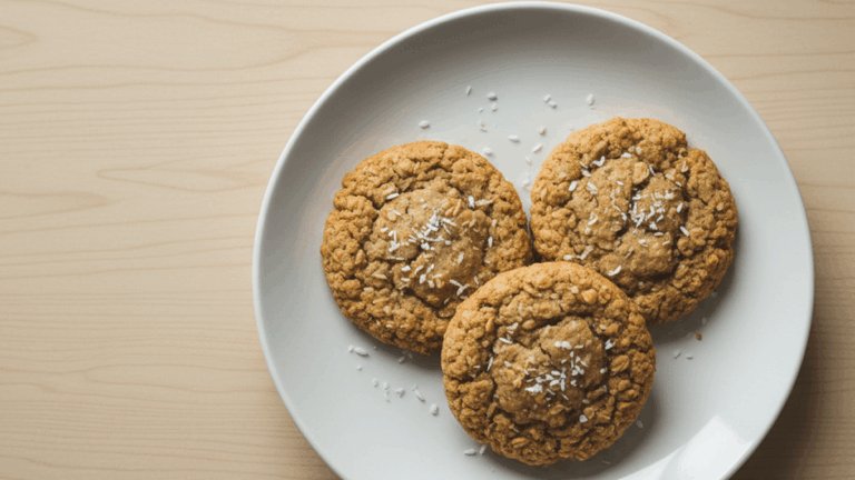 Biscoito sem açúcar de aveia e banana com coco que derrete na boca 8 biscoito sem açúcar