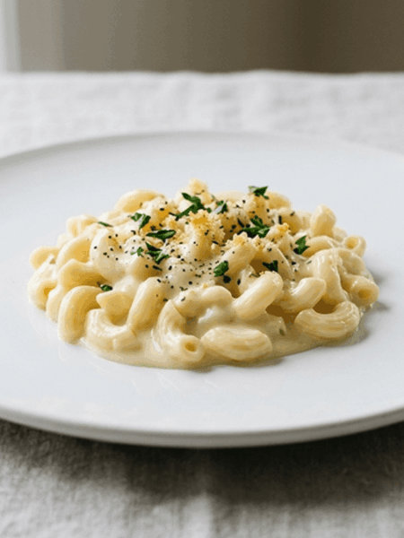 Macarrão com queijo cremoso