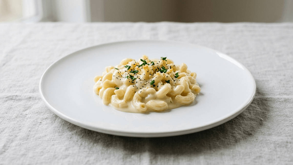 Macarrão com queijo cremoso perfeito para seu almoço