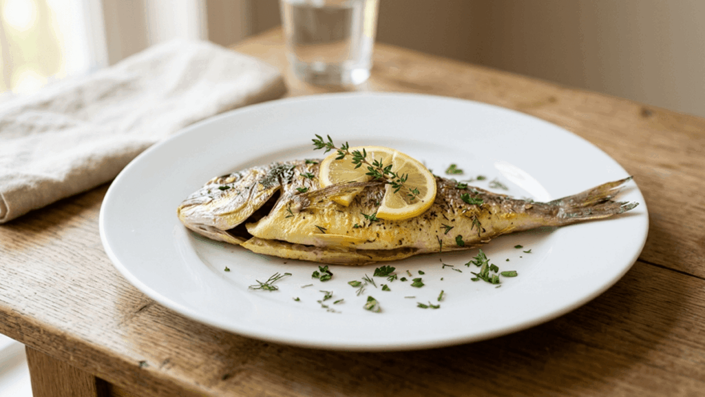 Peixe assado no forno