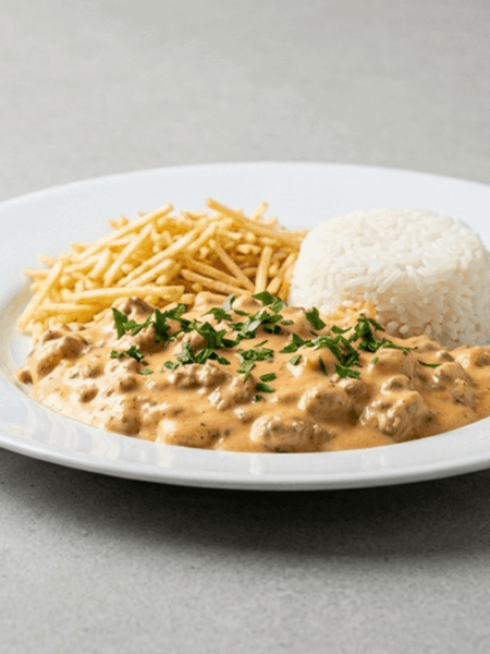 Strogonoff de Carne Moída