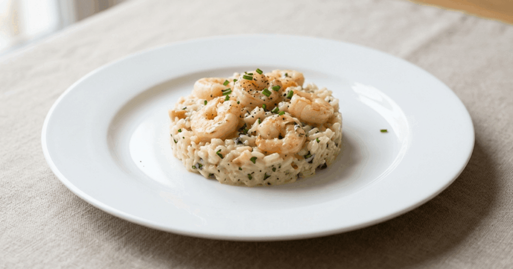 Arroz cremoso de camarão