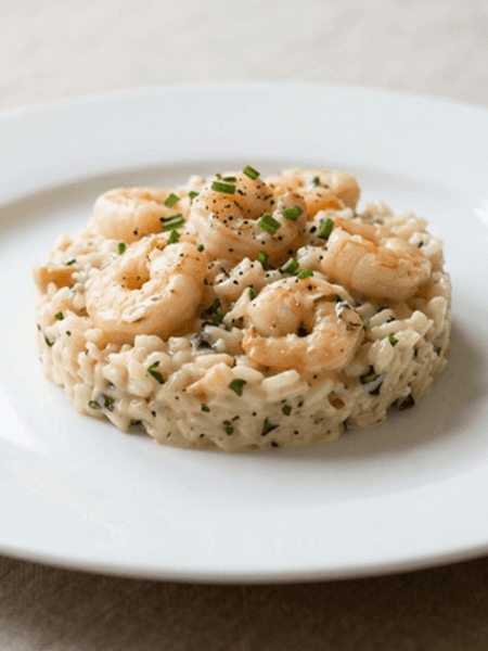 Arroz cremoso de camarão