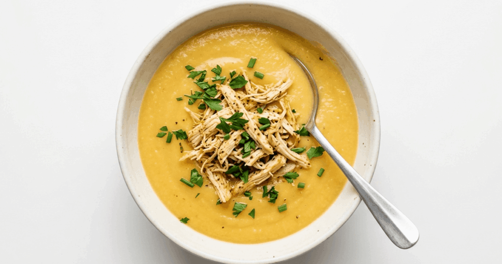 Caldo de Mandioquinha com Frango