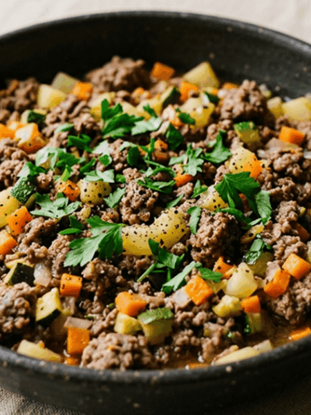 Carne moída com legumes