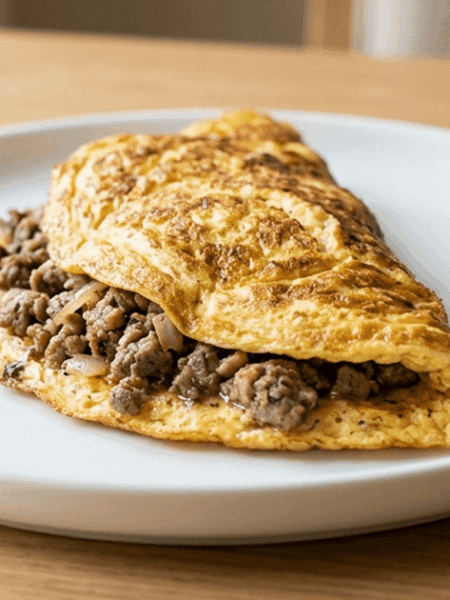 Omelete de carne moída fácil