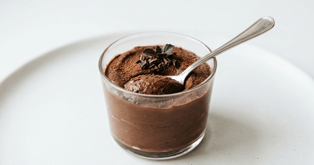 Sobremesa proteica de chocolate com whey