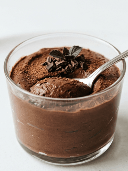 Sobremesa proteica de chocolate com whey