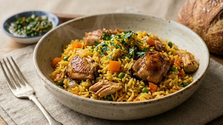 Arroz com frango simples 2 Arroz com frango simples
