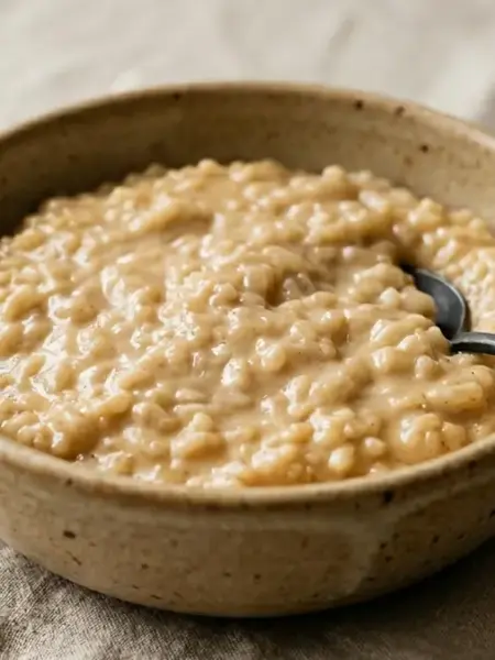 Arroz doce moreno cremoso