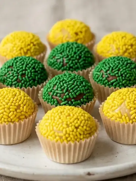 Brigadeiro verde e amarelo para a Copa do Mundo 2026