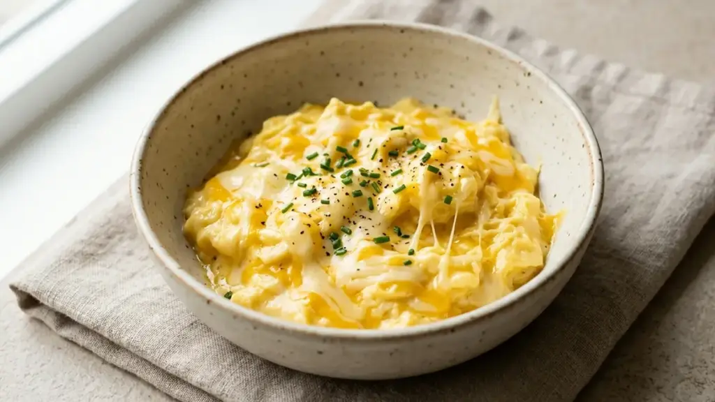Ovo cremoso com queijo