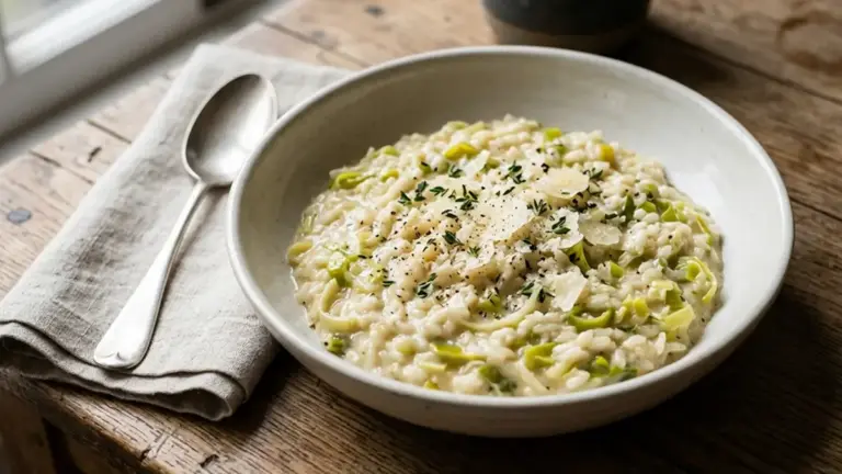 Risoto de alho-poró fácil de fazer 1 Risoto de alho-poró