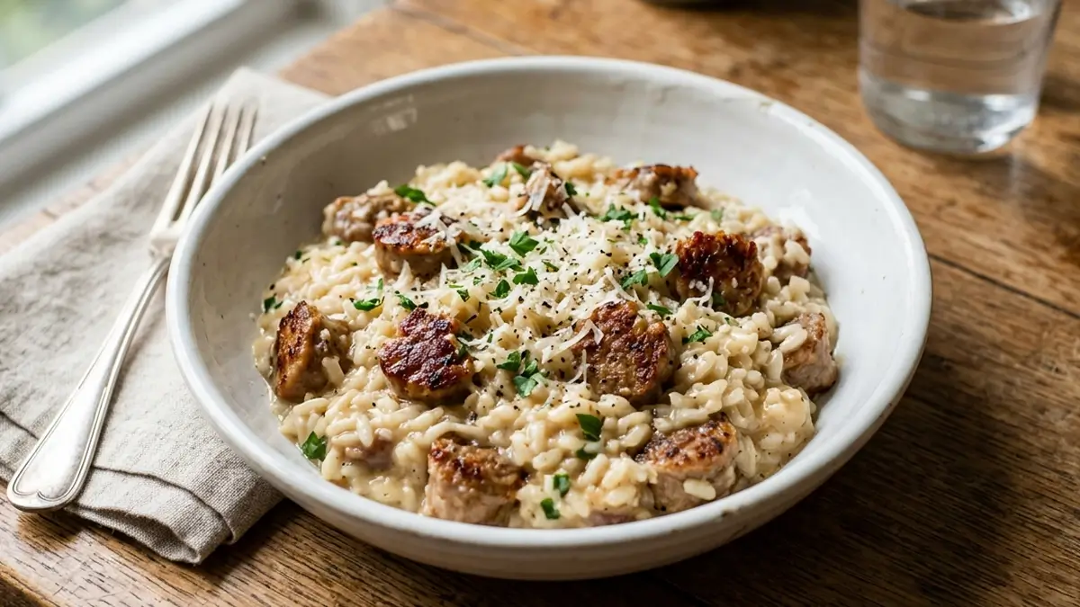 Risoto de linguica