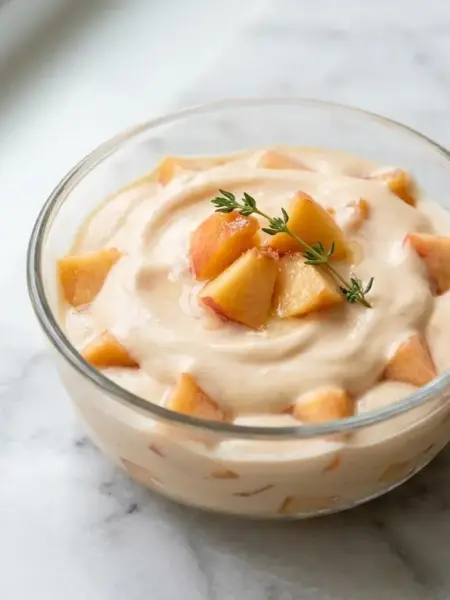 Gelado de pêssego cremoso
