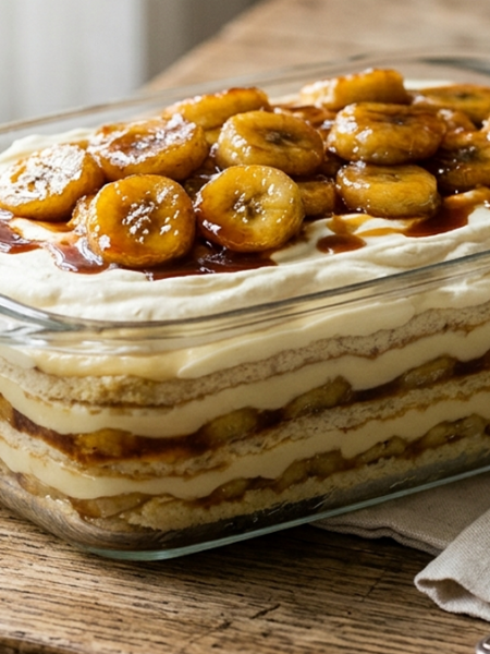 Pavê de Banana Caramelizada