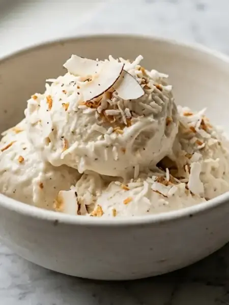 Sorvete de coco cremoso